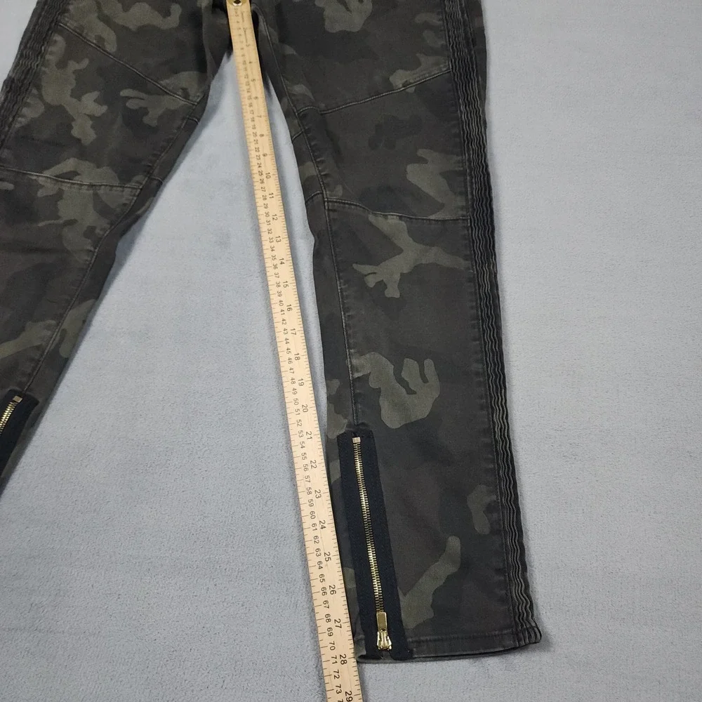 True Religion Mick Jeans Mens 33 Camo Slouchy Skinny Moto Biker Ankle Zip